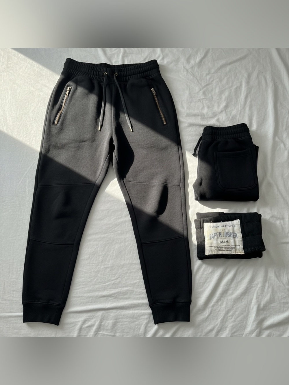Urban Heritage Black Taper Jogger Sweatpants Mens Medium